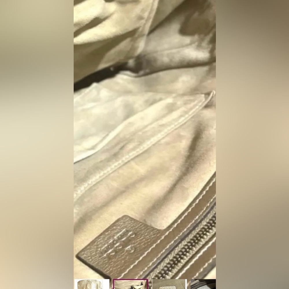Gucci tan / Gold Leather Women's tote Bag - Picture 12 of 14